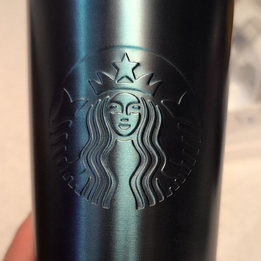 Starbucks Recycled Stainless Steel Teal Green Iridescent Tumbler